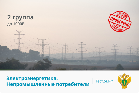 2 группа до 1000В вопросы по электробезопасности с 05.05.2023 г. Непромышленные потребители 
