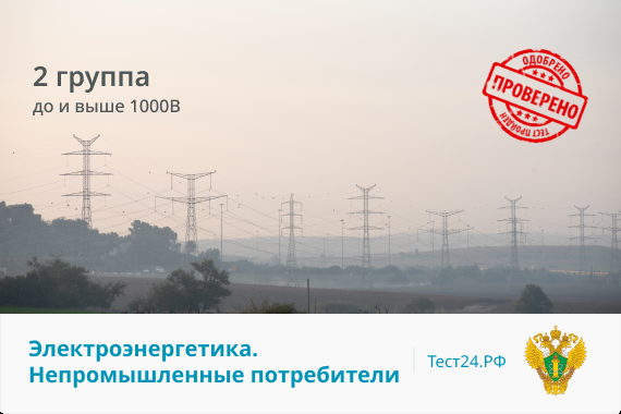 2 группа до и выше 1000В вопросы по электробезопасности с 05.05.23 г. Непромышленные потребители 